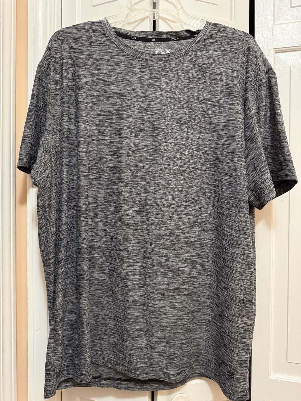 FLX Travel/Leisure Men's Performance Crew Neck T-Shirt Gray Heather Size XL